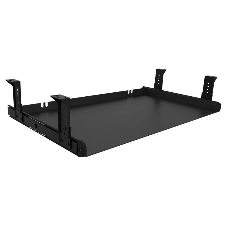FRMSAET Under Desk Keyboard Tray Heavy-Duty All-Metal Material 20/24/30 inches Platform Computer Drawer Organizer Home Office Kitchen Bedroom Garage Storage Tool - Easy to Install.(24 inches, Black) - Image 1